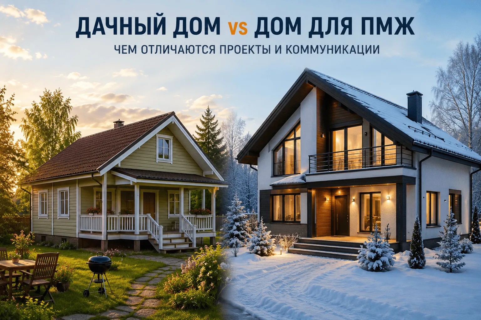 Дом для ПМЖ или дачный дом: чем отличаются проекты и коммуникации