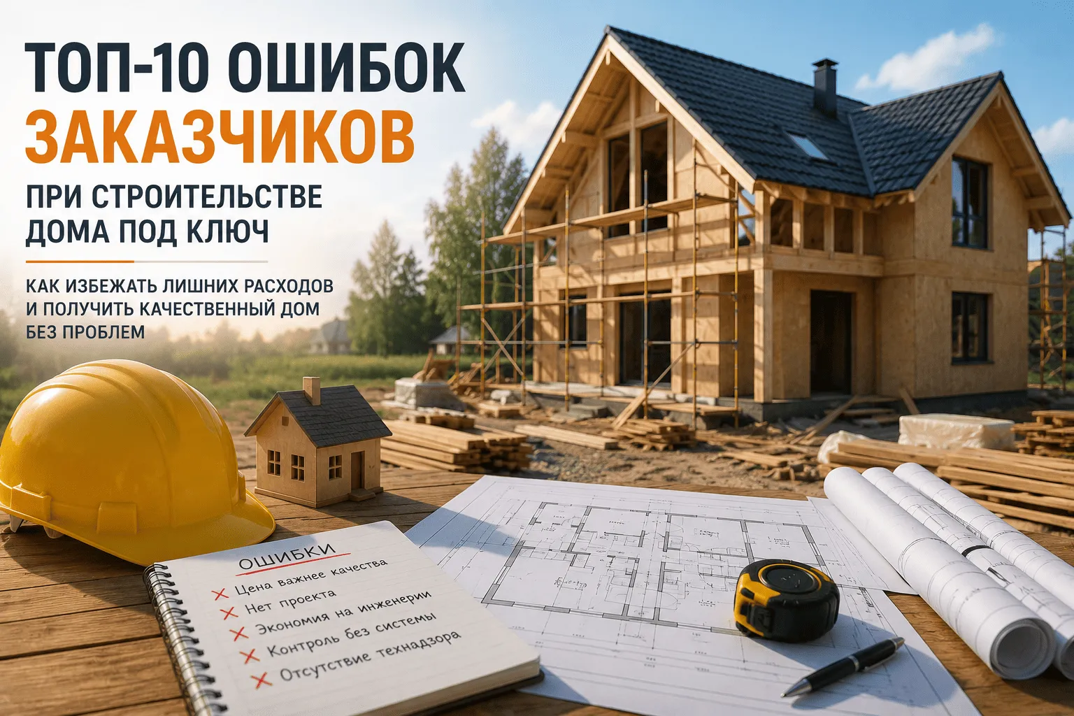 Топ-10 ошибок заказчиков при строительстве дома под ключ