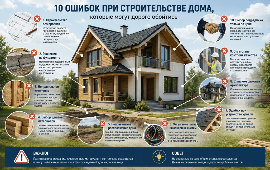 10 ошибок при строительстве дома